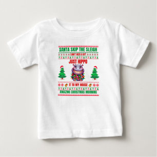 T-shirt Pour Bébé Noël Joyeux Noël Pour Cadeau Noël Hippo