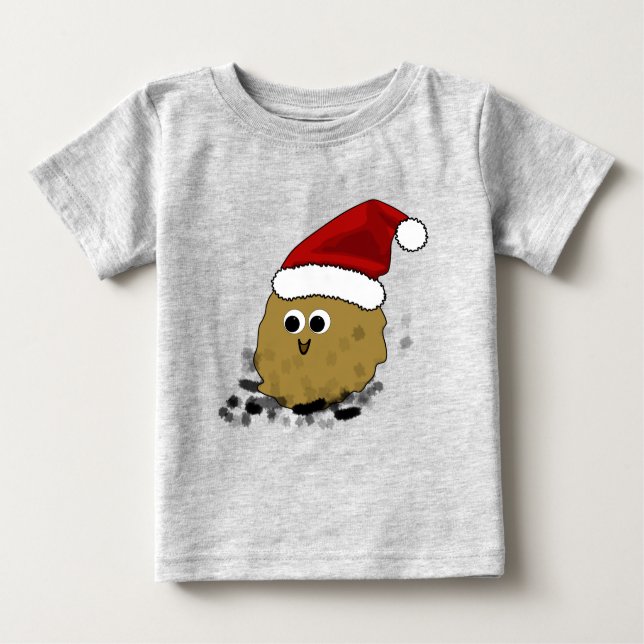 T-shirt Pour Bébé Noël Little Poop (Devant)