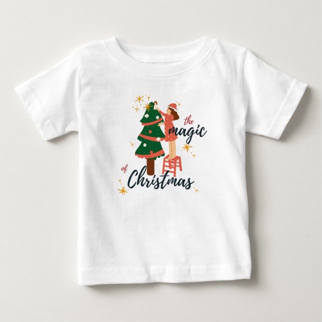 T-shirt Pour Bébé Noël magique (Devant)