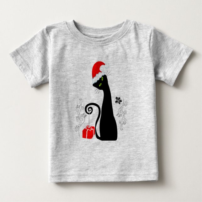 T-shirt Pour Bébé Noël moderne Kitty (Devant)
