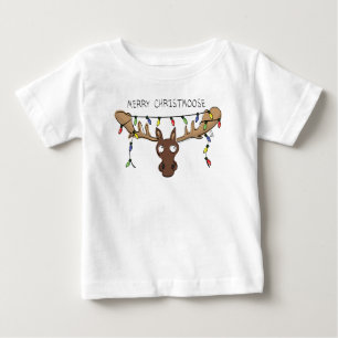 T-shirt Pour Bébé Noël Moose mignonne drôle animal de vacances
