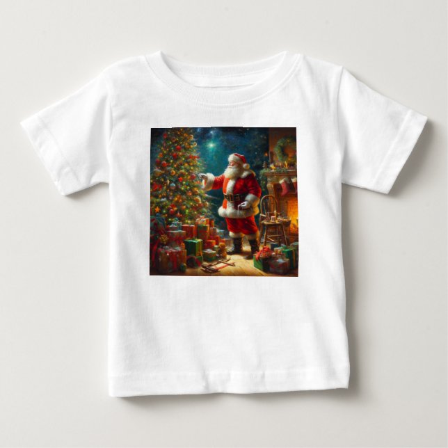 T-shirt Pour Bébé Noël Père Noël 1 (Devant)