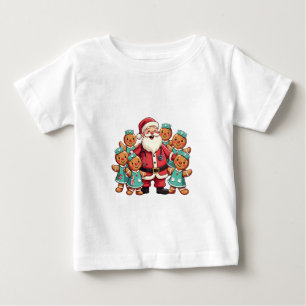 T-shirt Pour Bébé Noël Père Noël Pain d'épices Infirmières