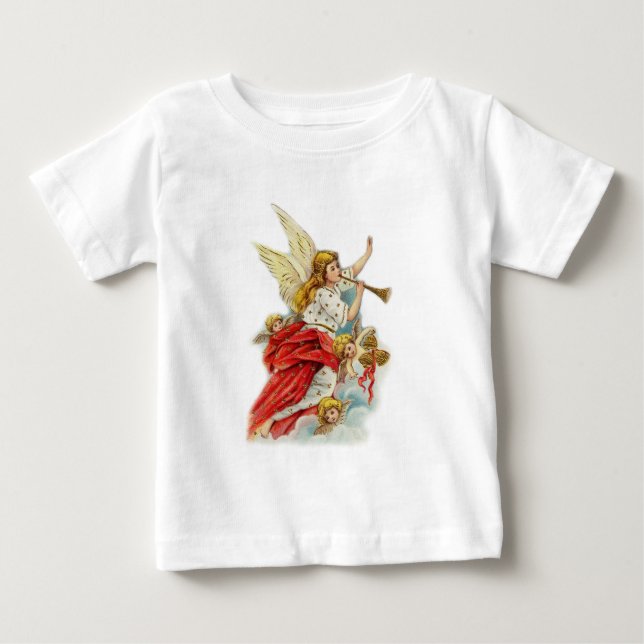 T-shirt Pour Bébé Noël voeux anges (Devant)