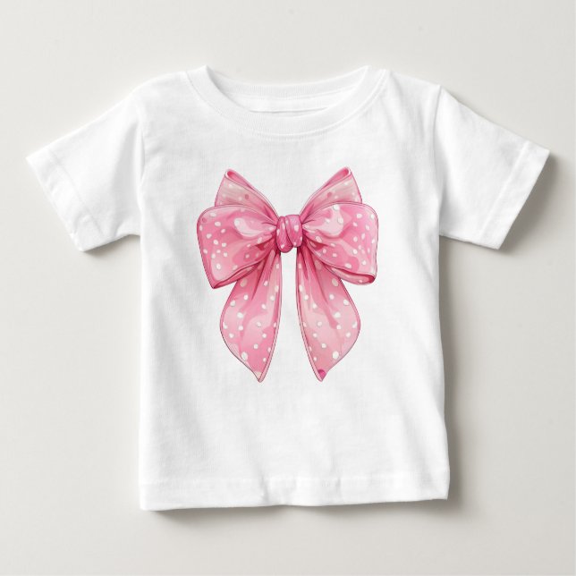 T-shirt Pour Bébé Nœud Coquette à pois (Devant)