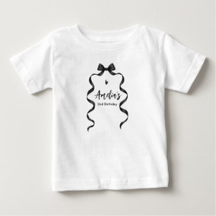 T-shirt Pour Bébé Nœud Noir Anniversaire Tout Âge