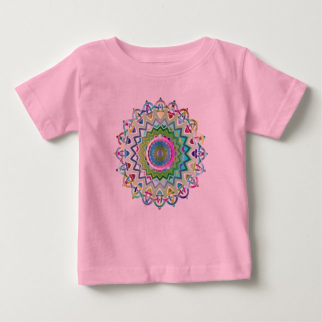 T-shirt Pour Bébé Noeuds Celtiques Prismatiques Colorés (Devant)