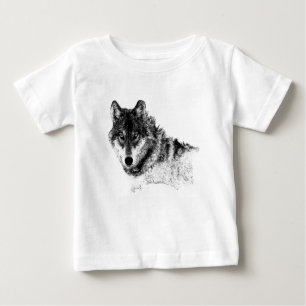 T-shirt Pour Bébé Noir Blanc Inspiration Wolf Eyes