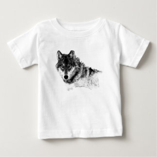 T-shirt Pour Bébé Noir Blanc Inspiration Wolf Eyes