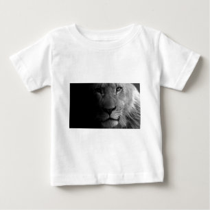 T-shirt Pour Bébé Noir Blanc Motivation Leadership Lion Portrait
