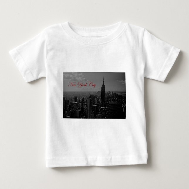 T-shirt Pour Bébé Noir blanc New York (Devant)