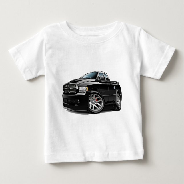 T-shirt Pour Bébé Noir de Dualcab de RAM de Dodge SRT10 (Devant)