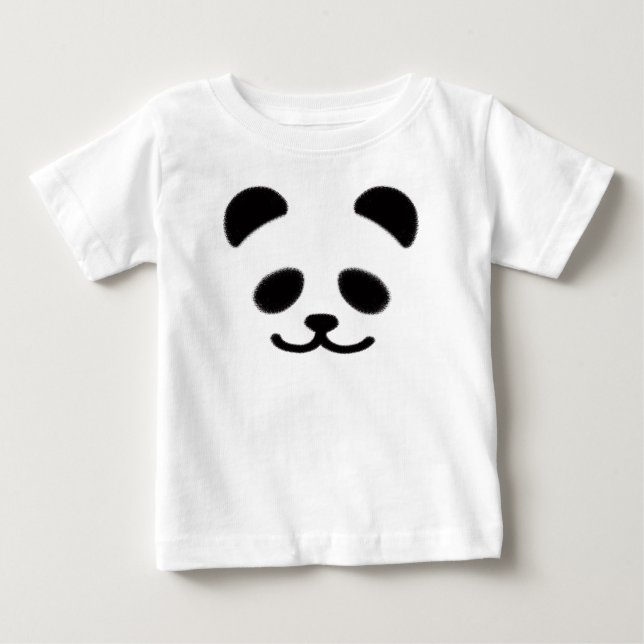 T-shirt Pour Bébé Noir de panda (Devant)