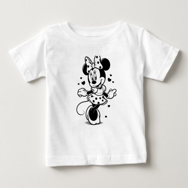 T-shirt Pour Bébé noir et blanc (Devant)