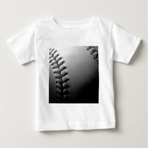 T-shirt Pour Bébé Noir et blanc Gros plan de base-ball