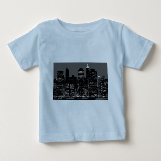 T-shirt Pour Bébé Noir et blanc New York City (Devant)