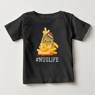 T-shirt Pour Bébé Noir #Nuglife Poulet Nugget et Fries
