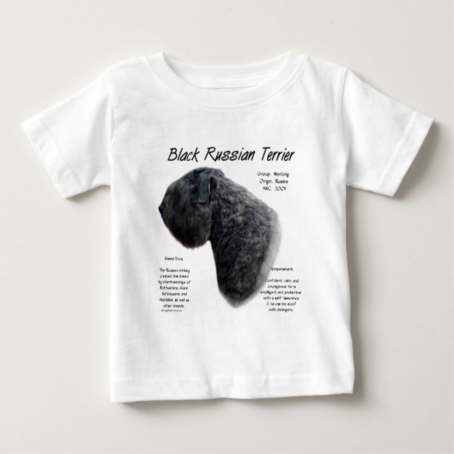 T-shirt Pour Bébé Noir Russe Terrier (Devant)