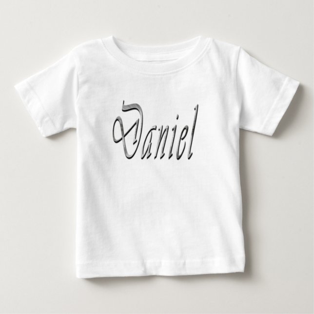 T-shirt Pour Bébé Nom Daniel Deux Tons Gris Foncé (Devant)