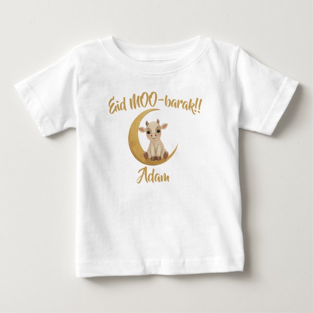 T-shirt Pour Bébé Nom de bébé drôle de vache mignonne pour l'Aïd al- (Devant)