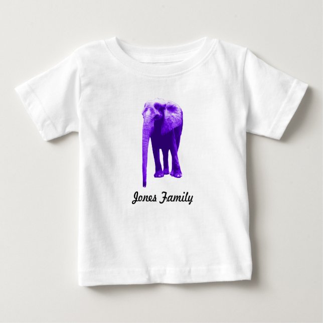 T-shirt Pour Bébé Nom de famille de l'éléphant (Devant)