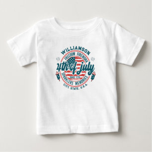 T-shirt Pour Bébé Nom de famille personnalisé Ville État emplacement