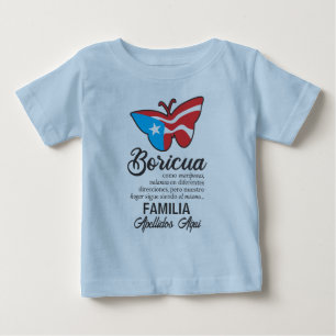 T-shirt Pour Bébé Nom de famille Porto Rico - Citation de papillon