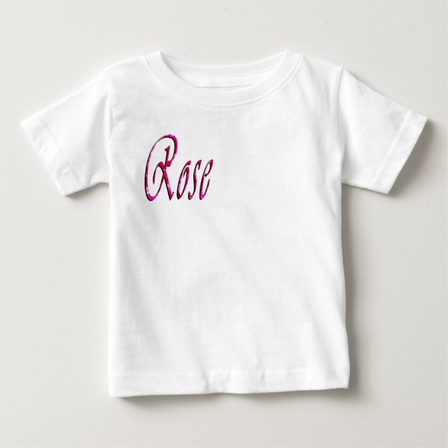 T-shirt Pour Bébé Nom de fille Rose, (Devant)