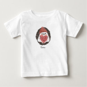 T-shirt Pour Bébé Nom de hérisson mignon cœur rose