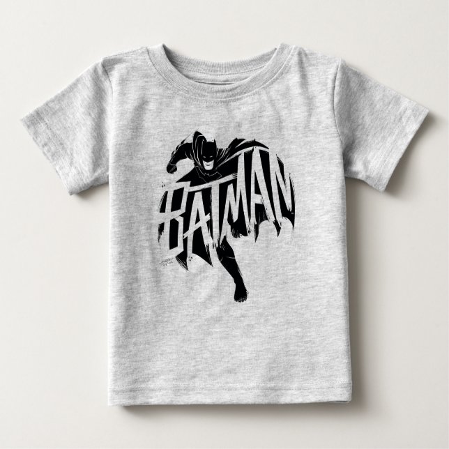 T-shirt Pour Bébé Nom de la brosse d'encre Batman (Devant)