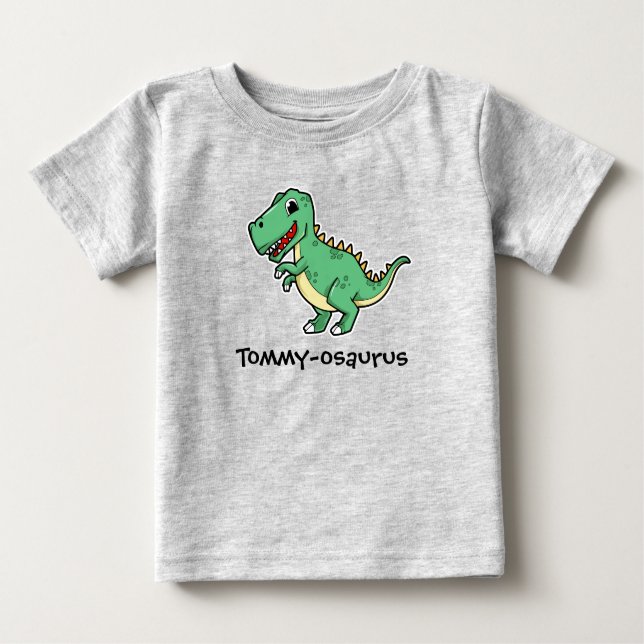 T-shirt Pour Bébé Nom de votre enfant Dinosaur Design Tee - shirt (Devant)