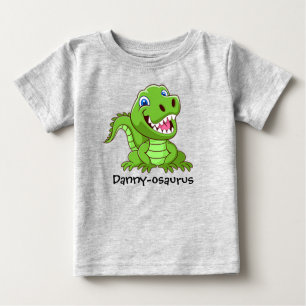 T-shirt Pour Bébé Nom de votre enfant Joyeux bébé T-Rex Dinosaur