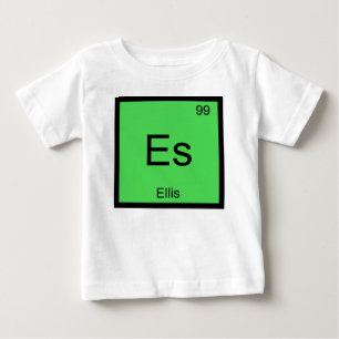 T-shirt Pour Bébé Nom d'Ellis Chimie Élément Tableau Périodique