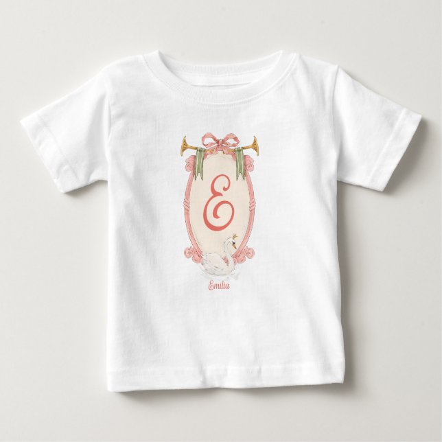 T-shirt Pour Bébé Nom du bébé - Princesse Swan (Devant)
