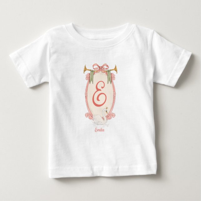 T-shirt Pour Bébé Nom du bébé - Princesse Swan (Devant)
