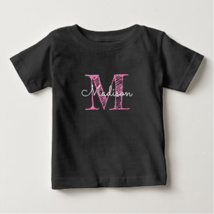 T-shirt Pour Bébé Nom esquissé Monogramme Baby Girl T-shirt bébé