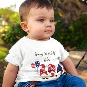 T-shirt Pour Bébé Nom, Gnomes, 4 juillet Nouveau-né à Jersey 24mos