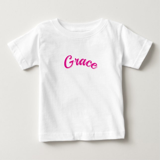 T-shirt Pour Bébé Nom Grâce Dans Passion Rose, (Devant)