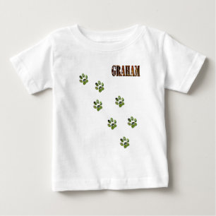 T-shirt Pour Bébé Nom Graham fait avec un coucher de soleil orange, 