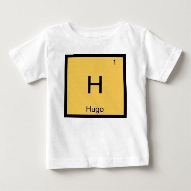 T-shirt Pour Bébé Nom Hugo Chimie Élément Tableau périodique (Devant)