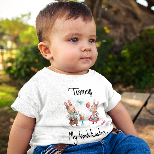 T-shirt Pour Bébé Nom, mignonne Mon premier bébé de Pâques 6-24mos (Créateur téléchargé)