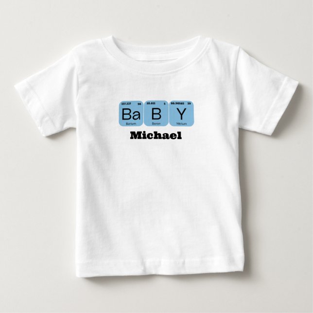 T-shirt Pour Bébé Nom modifiable de l'élément de table périodique du (Devant)