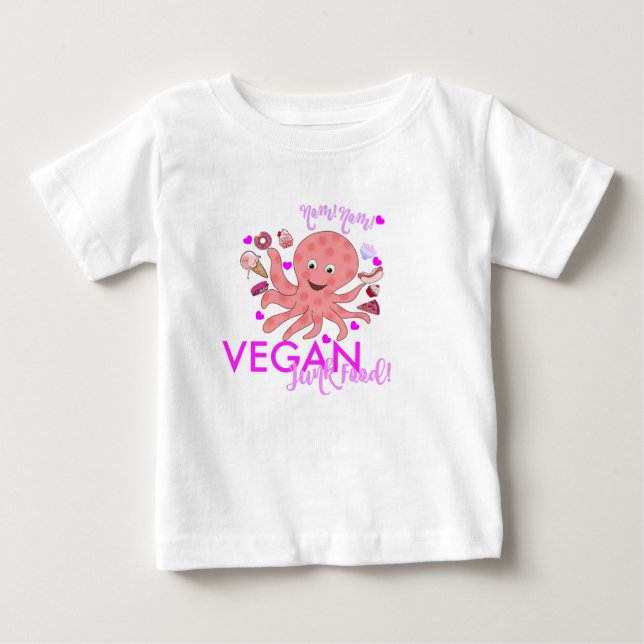 T-SHIRT POUR BÉBÉ NOM NOM VEGAN JUNK DENRÉES ALIMENTAIRES T (Devant)
