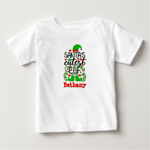 T-shirt Pour Bébé Nom Père Noël Elfe Cutest Casquette Chaussures R
