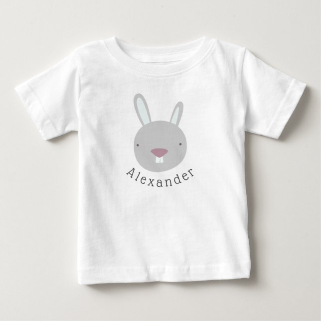 T-shirt Pour Bébé Nom personnalisable Cute Rabbit (Devant)