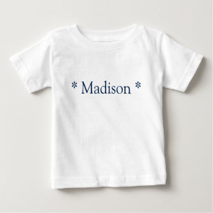 T-shirt Pour Bébé Nom personnalisable texte marine bleu blanc