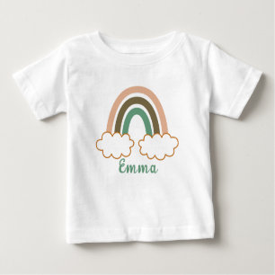 T-shirt Pour Bébé Nom personnalisé avec Arc-en-ciel Boho tendance