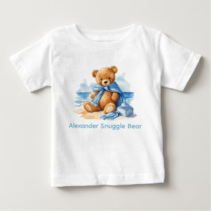 T-shirt Pour Bébé Nom personnalisé Blue Teddy Bear Baby Shirt