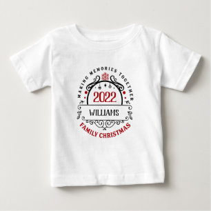 T-shirt Pour Bébé Nom personnalisé Correspondance de la famille Noël