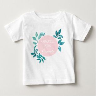 T-shirt Pour Bébé Nom personnalisé de la grande soeur avec couleur d